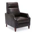 Biscoe Push Back Recliner Burnished Brown Brown Foam Pu Leather