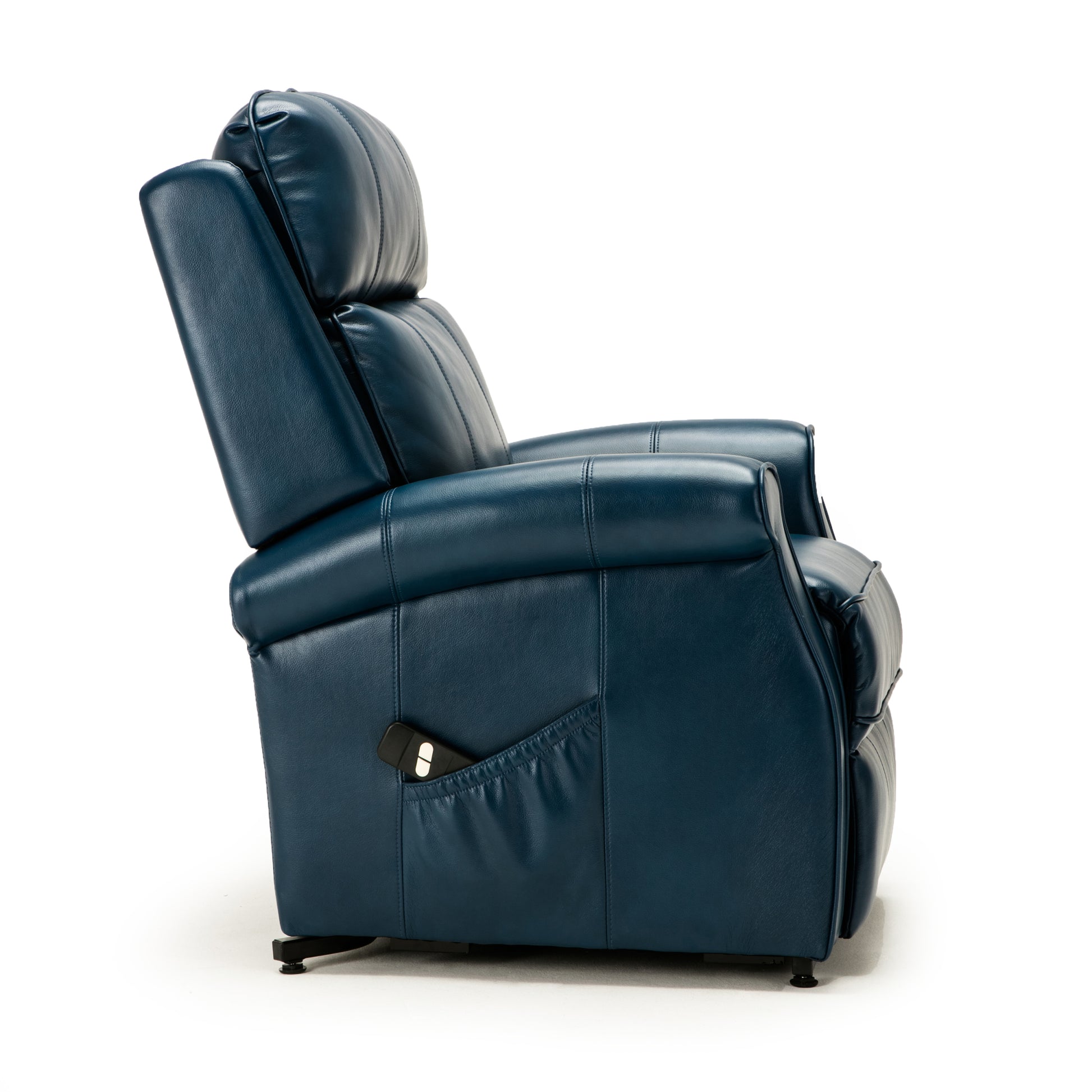 Landis Navy Blue Traditional Lift Chair Navy Blue Foam Pu Leather