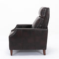 Biscoe Push Back Recliner Burnished Brown Brown Foam Pu Leather