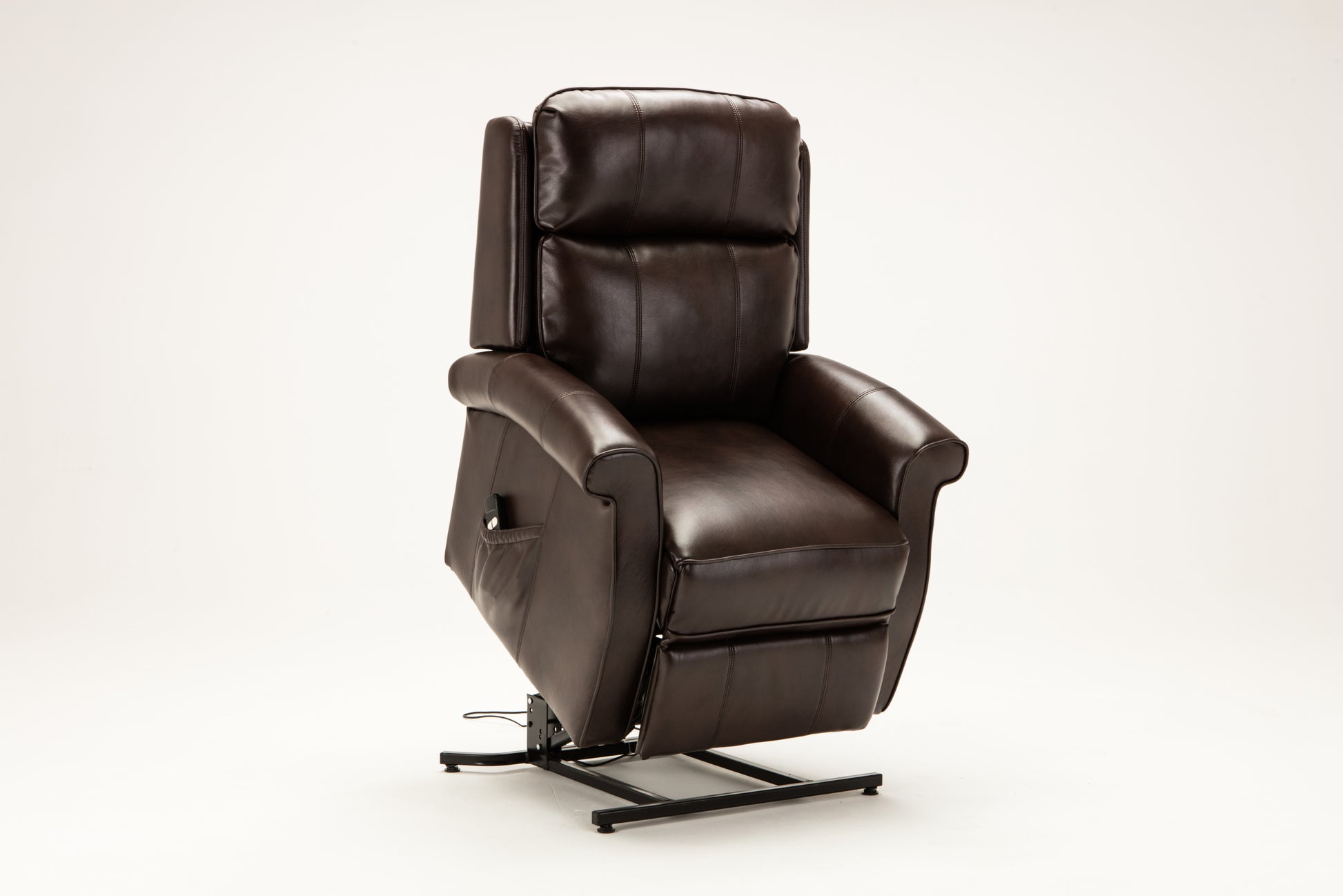 Landis Brown Traditional Lift Chair Brown Foam Pu Leather