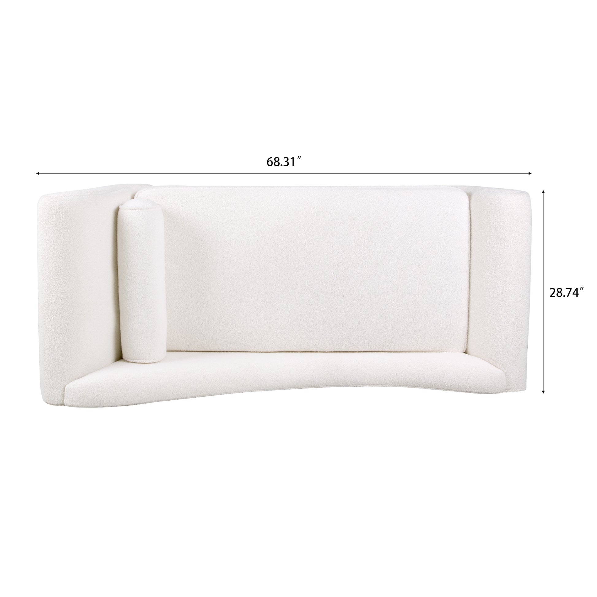 Chaise Lounge With Scroll Arms White Fabric