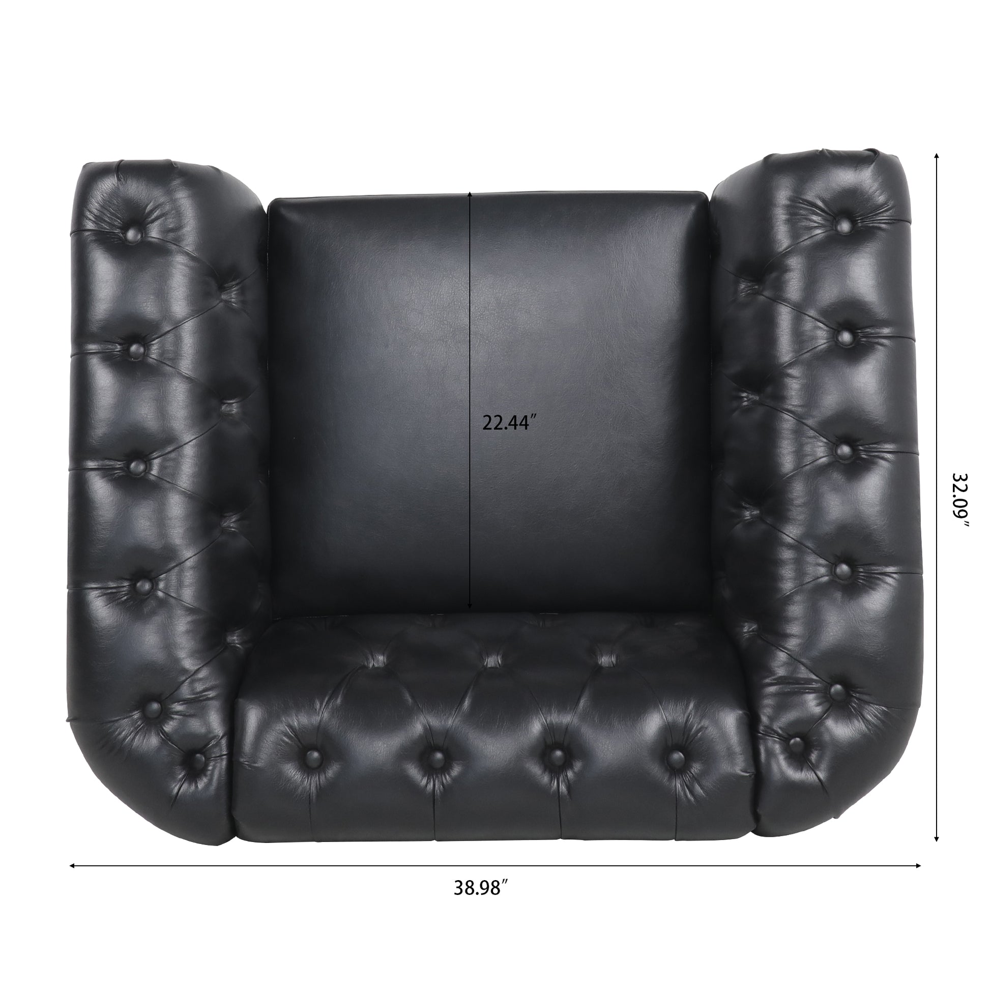 1 Seater Sofa For Living Room Black Pu