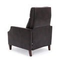 Biscoe Push Back Recliner Burnished Brown Brown Foam Pu Leather