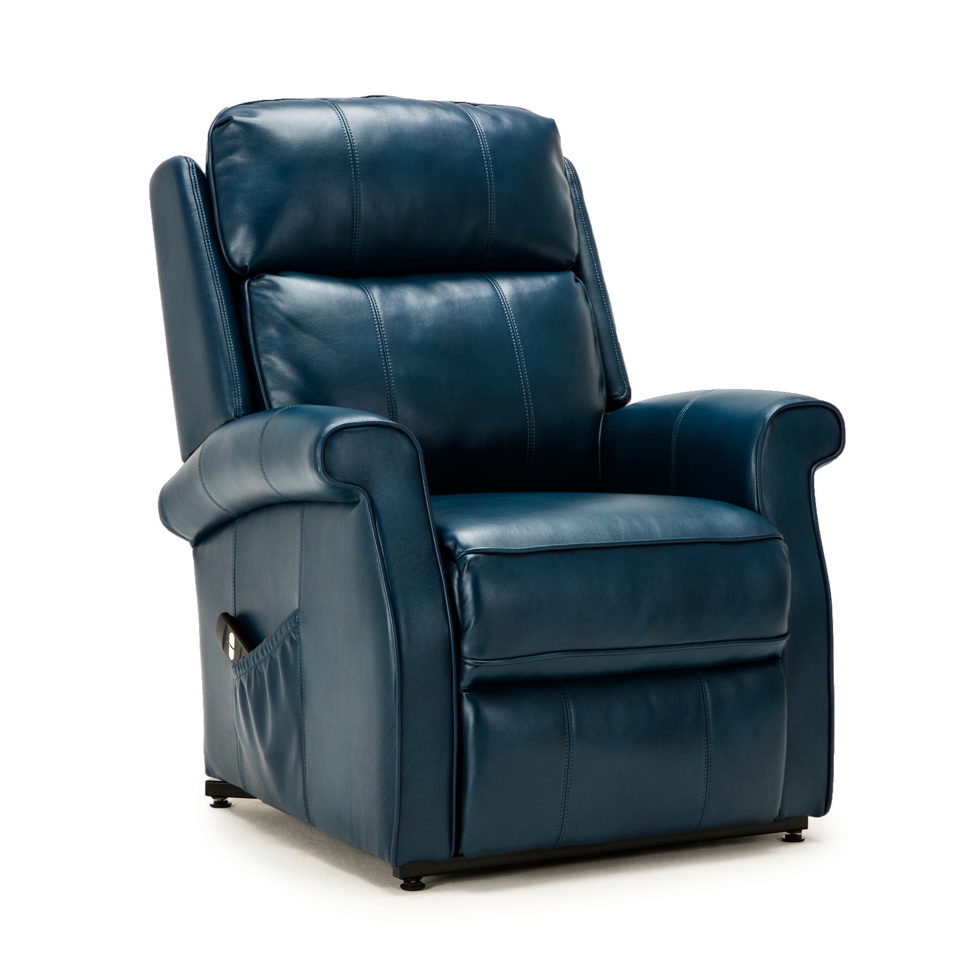 Landis Navy Blue Traditional Lift Chair Navy Blue Foam Pu Leather