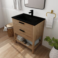 30 Inch Bathroom Vanity Plywood With 2 Drawers Bvb01030Imo Bl9075Bk 2 Imitative Oak 1 Bathroom Freestanding Modern Plywood