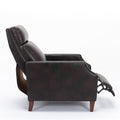 Biscoe Push Back Recliner Burnished Brown Brown Foam Pu Leather