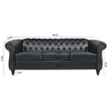 3 Piece Configurable Living Room Set Black Pu