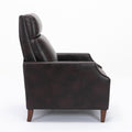 Biscoe Push Back Recliner Burnished Brown Brown Foam Pu Leather