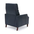 Biscoe Push Back Recliner Midnight Blue Dark Blue Foam Pu Leather