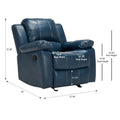 Charlotte Navy Blue Leather Gel Recliner Navy Blue Foam Pu Leather