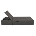 Outdoor Double Sunbed, Wicker Rattan Patio Reclining Chairs With Adjustable Backrest And Seat, Conversational Set For 2 Person, Gray Yes Complete Patio Set Gray Water Resistant Frame Water Resistant Cushion Garden & Outdoor Casual Sofa Seating Groups