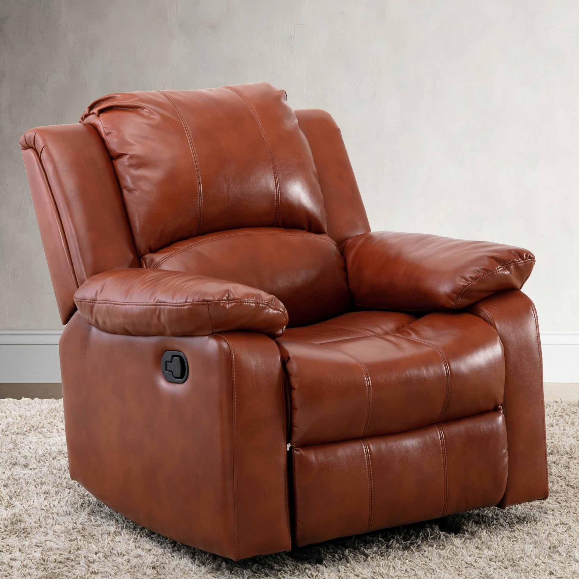 Charlotte Caramel Leather Gel Recliner Caramel Foam Pu Leather