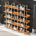 5 Tier Bookcase Home Office Open Bookshelf, Vintage Industrial Style Shelf, Mdf Board, White Metal Frame, Brown Brown White Mdf Steel