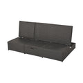 Outdoor Double Sunbed, Wicker Rattan Patio Reclining Chairs With Adjustable Backrest And Seat, Conversational Set For 2 Person, Gray Yes Complete Patio Set Gray Water Resistant Frame Water Resistant Cushion Garden & Outdoor Casual Sofa Seating Groups