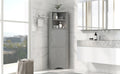 Tall Bathroom Corner Cabinet, Freestanding Storage Cabinet With Doors And Adjustable Shelves, Mdf Board, Gray Gray Mdf