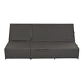 Outdoor Double Sunbed, Wicker Rattan Patio Reclining Chairs With Adjustable Backrest And Seat, Conversational Set For 2 Person, Gray Yes Complete Patio Set Gray Water Resistant Frame Water Resistant Cushion Garden & Outdoor Casual Sofa Seating Groups