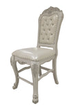 Dresden Counter Height Chair Set 2 In Pu & Bone White Finish Dn01704 White Pu