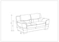 Genuine Leather Loveseat Black Foam Leather
