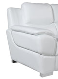 Genuine Leather Loveseat White Foam Leather