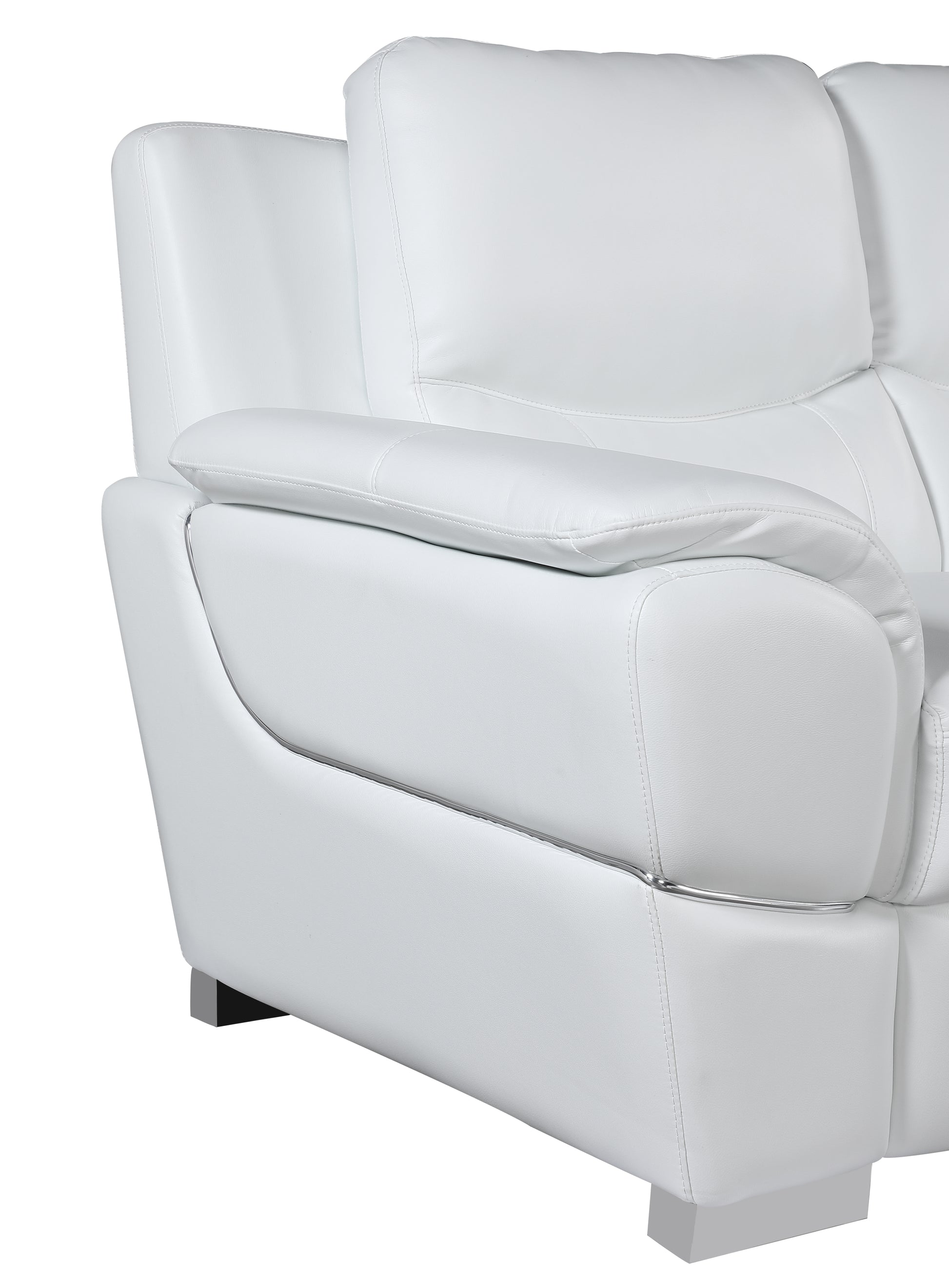 Genuine Leather Loveseat White Foam Leather