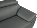 Genuine Leather Loveseat Gray Foam Leather