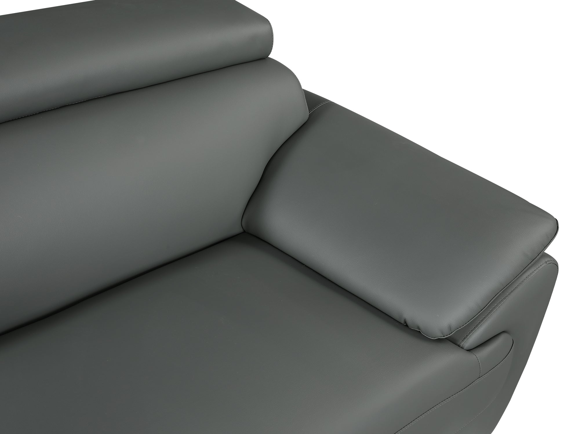 Genuine Leather Sofa Gray Foam Leather