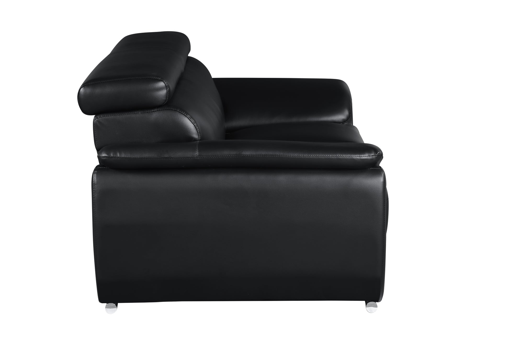 Genuine Leather Loveseat Black Foam Leather