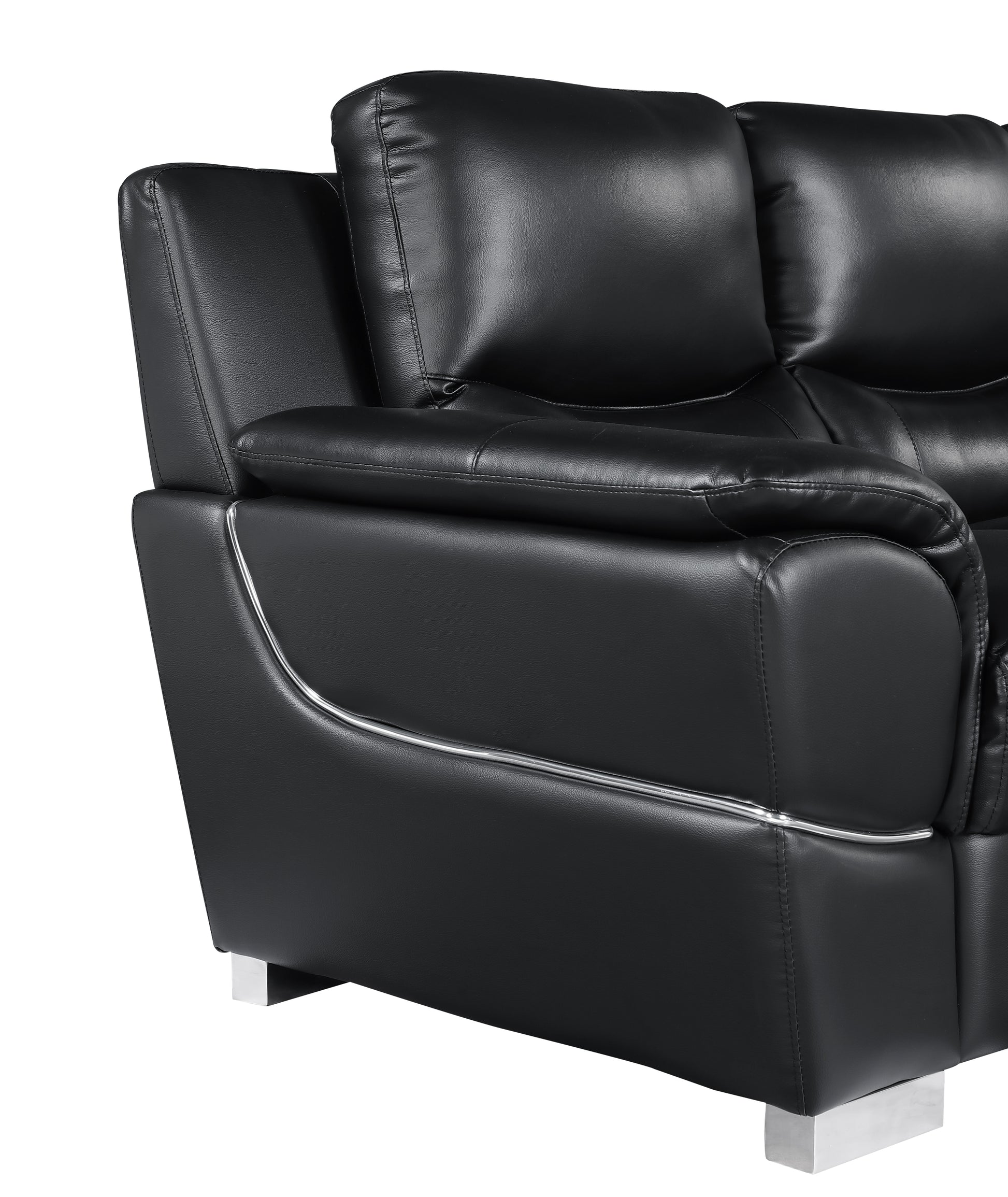 Genuine Leather Chair Black Foam Leather