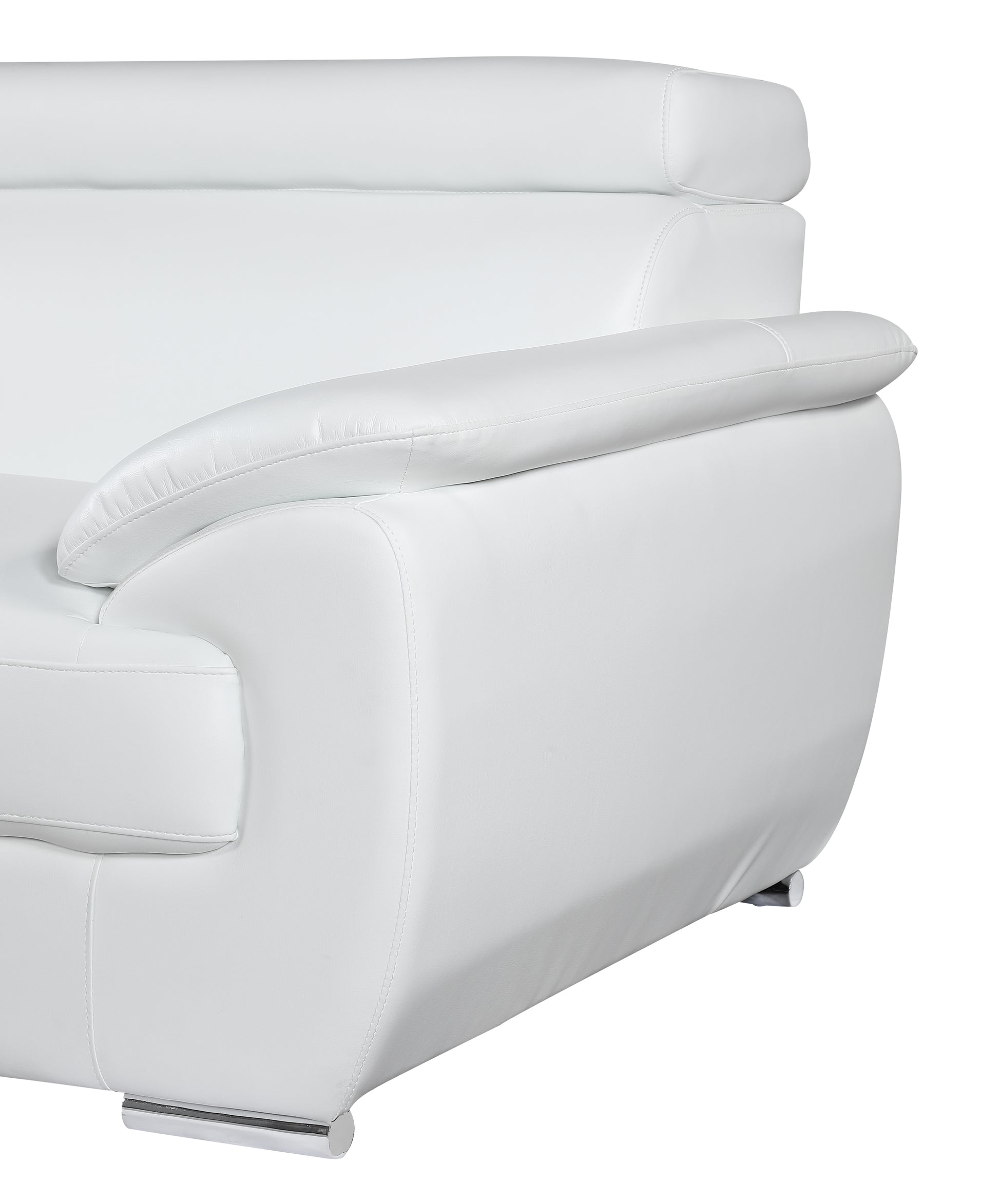 Genuine Leather Loveseat White Foam Leather