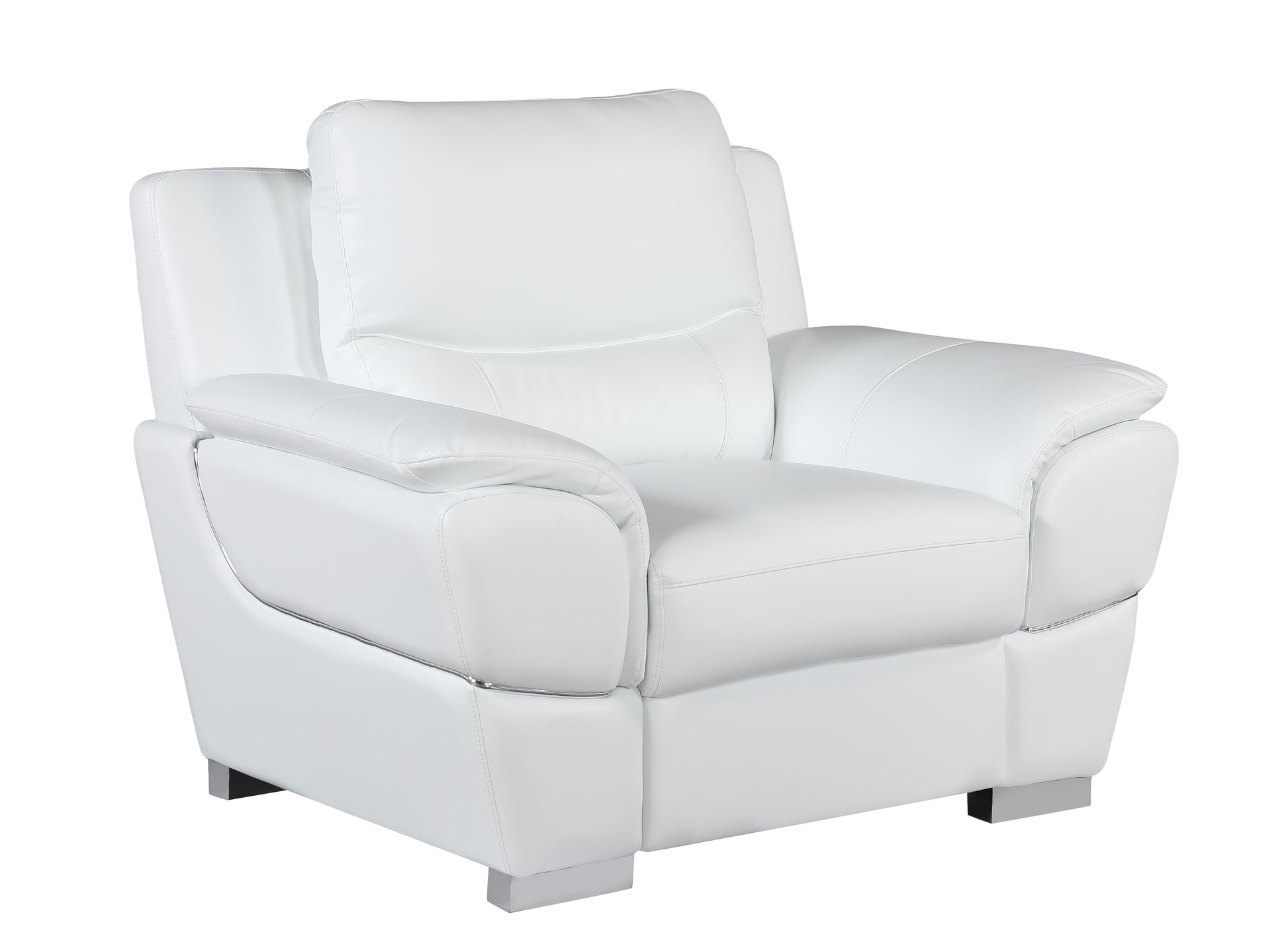 Genuine Leather Chair White Foam Leather