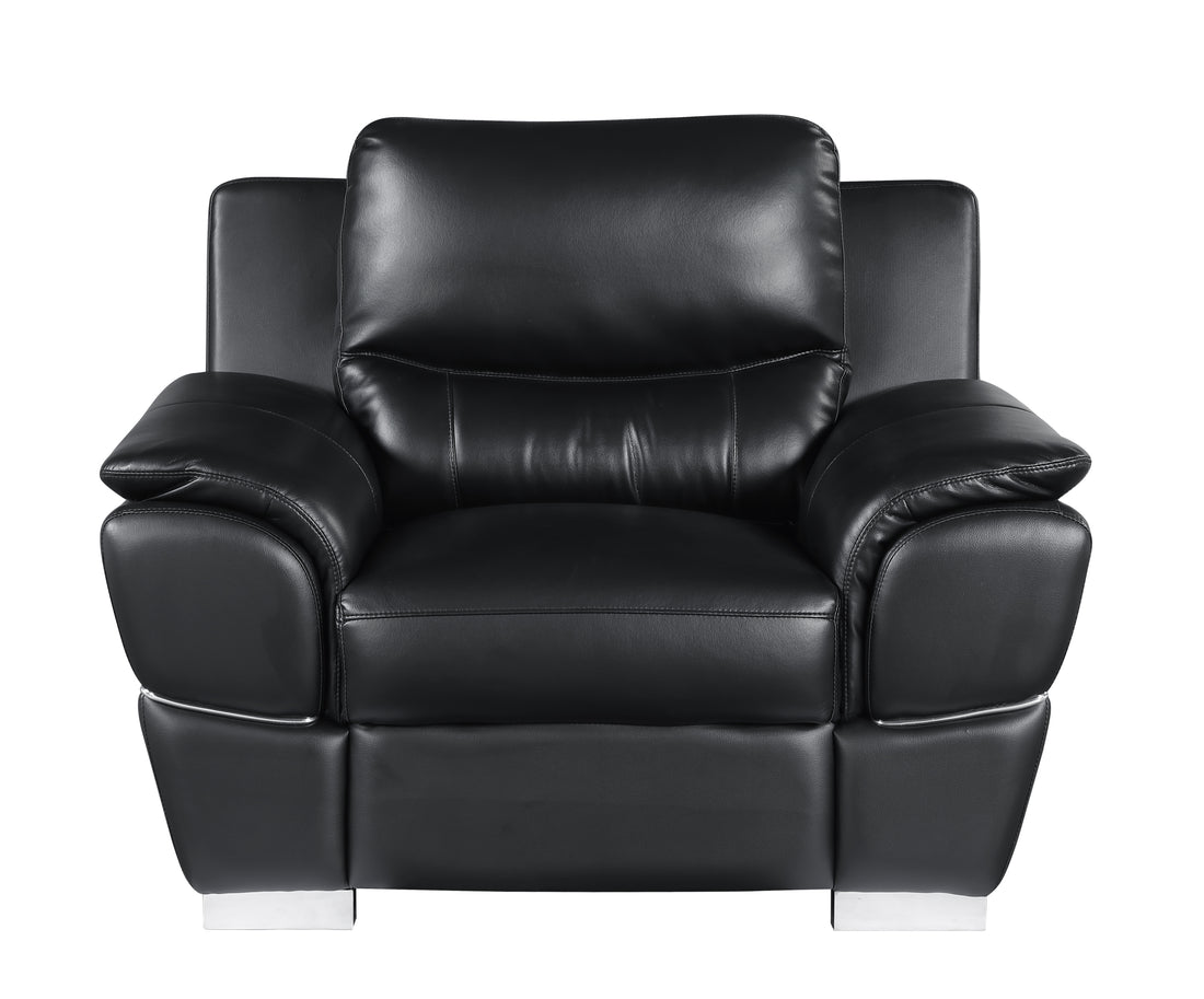 Genuine Leather Chair Black Foam Leather