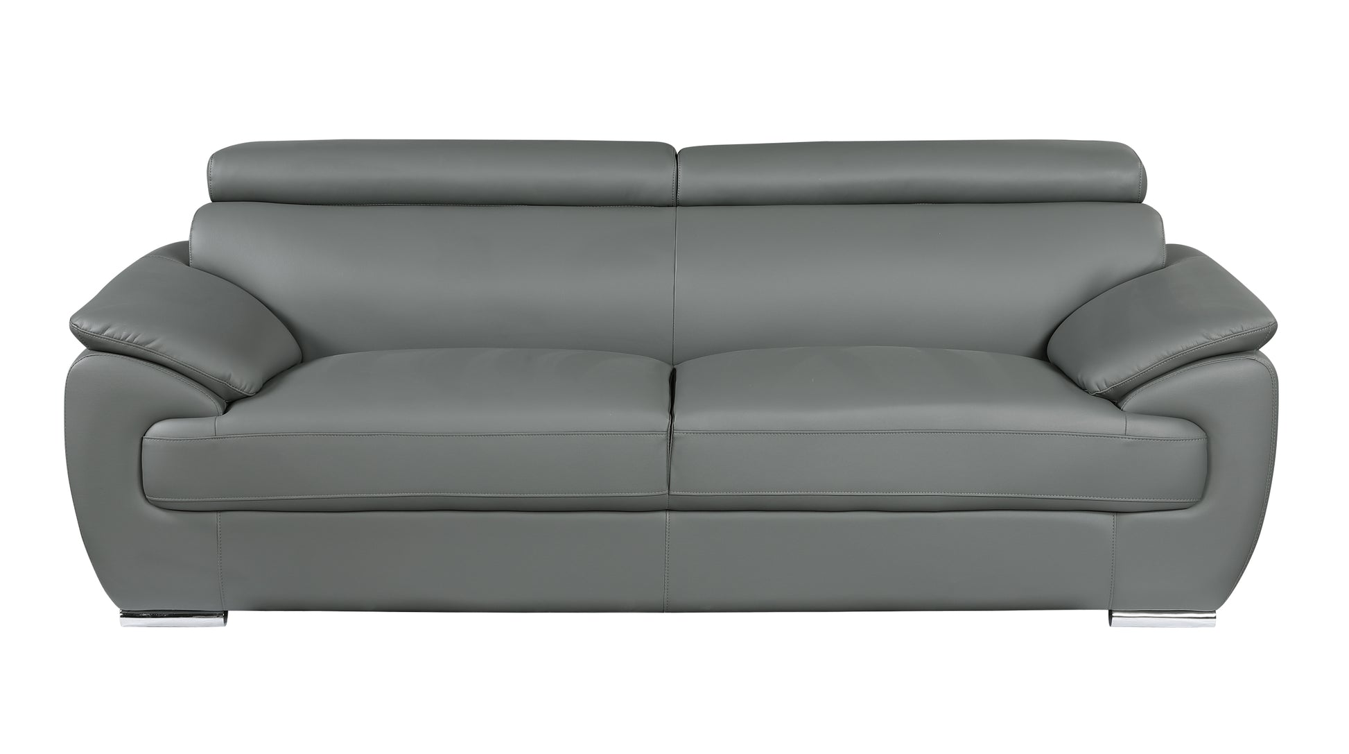 Genuine Leather Sofa Gray Foam Leather