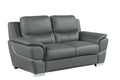 Genuine Leather Loveseat Gray Foam Leather