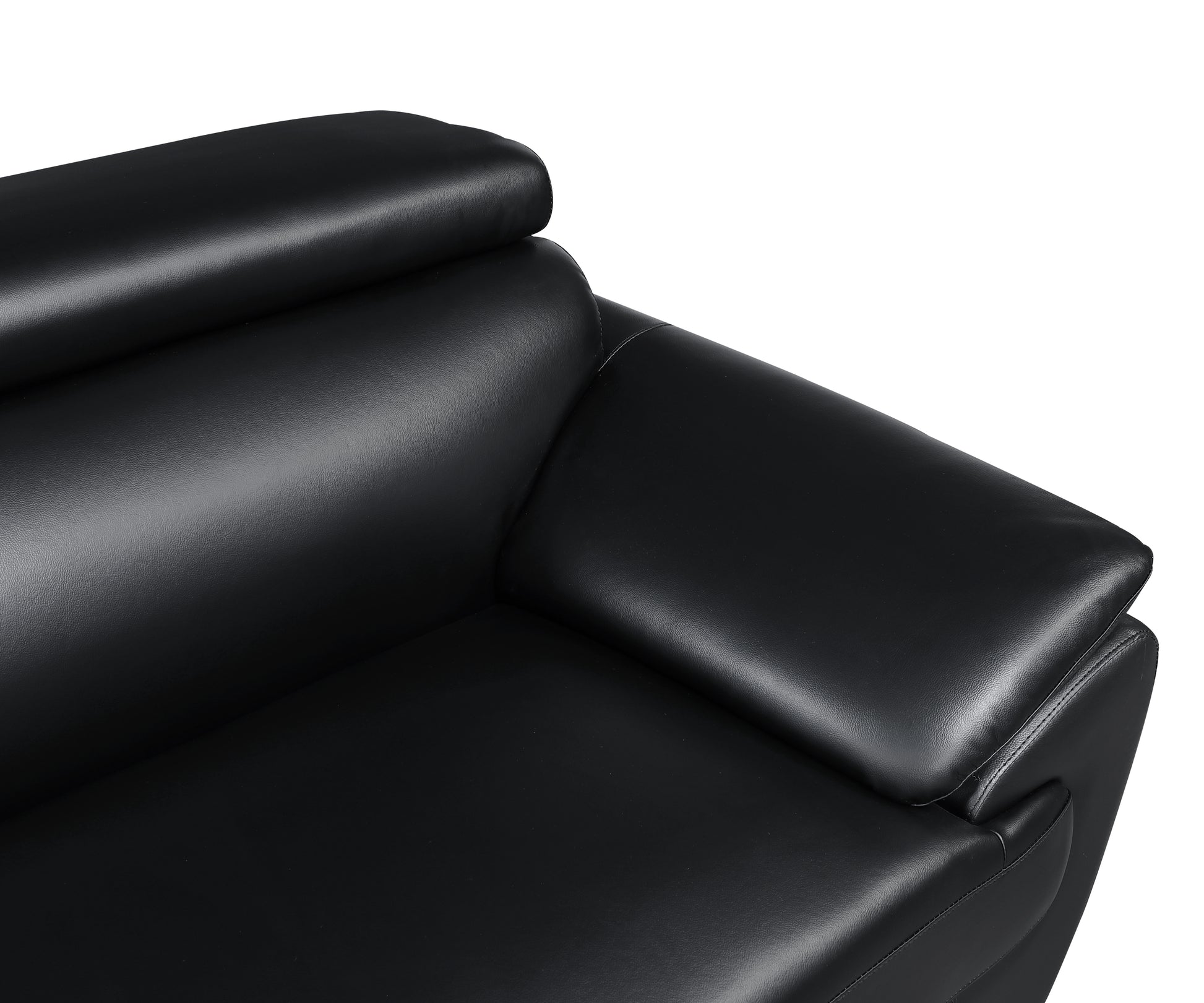 Genuine Leather Sofa Black Foam Leather