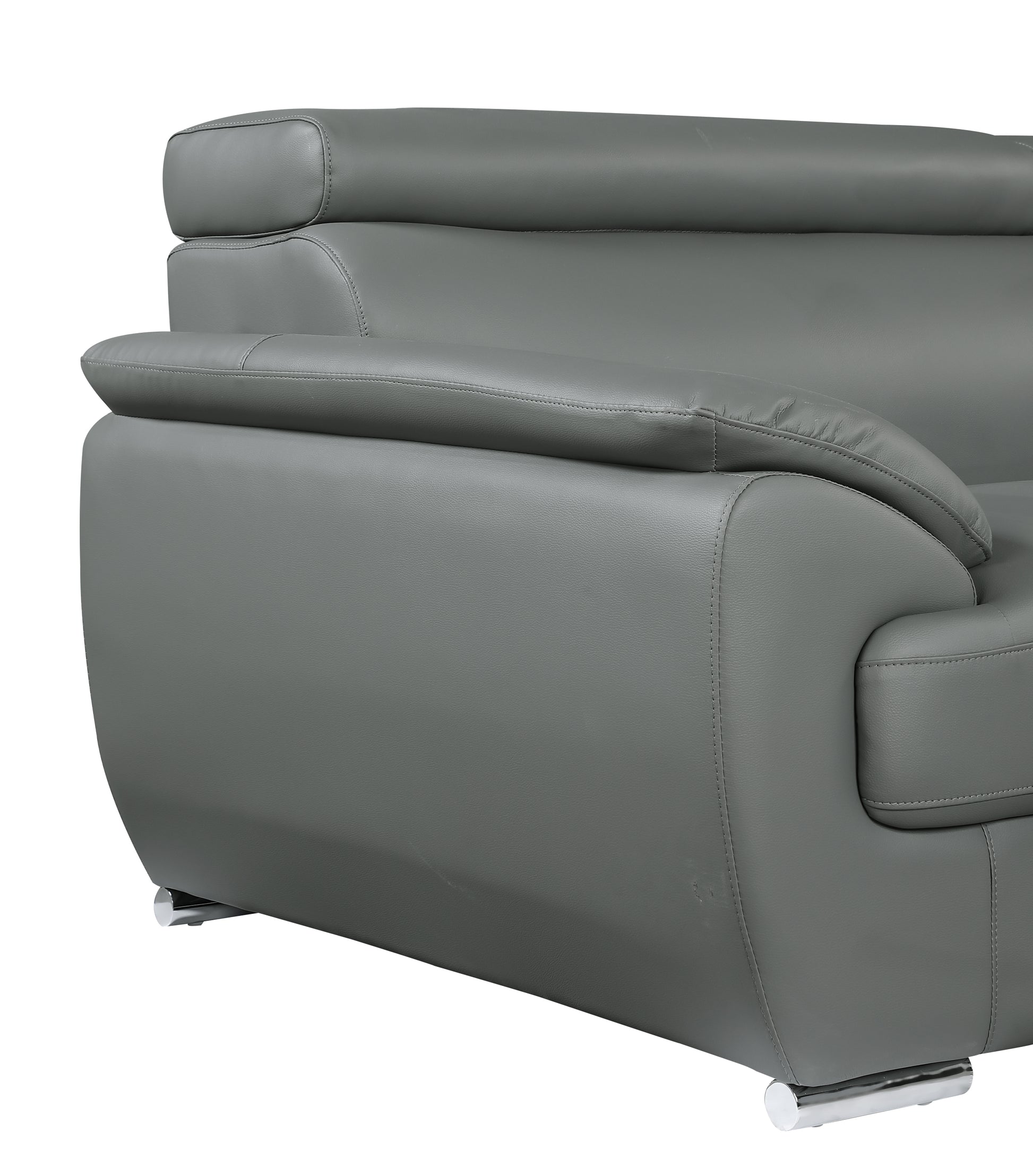 Genuine Leather Chair Gray Foam Leather