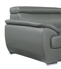 Genuine Leather Sofa Gray Foam Leather