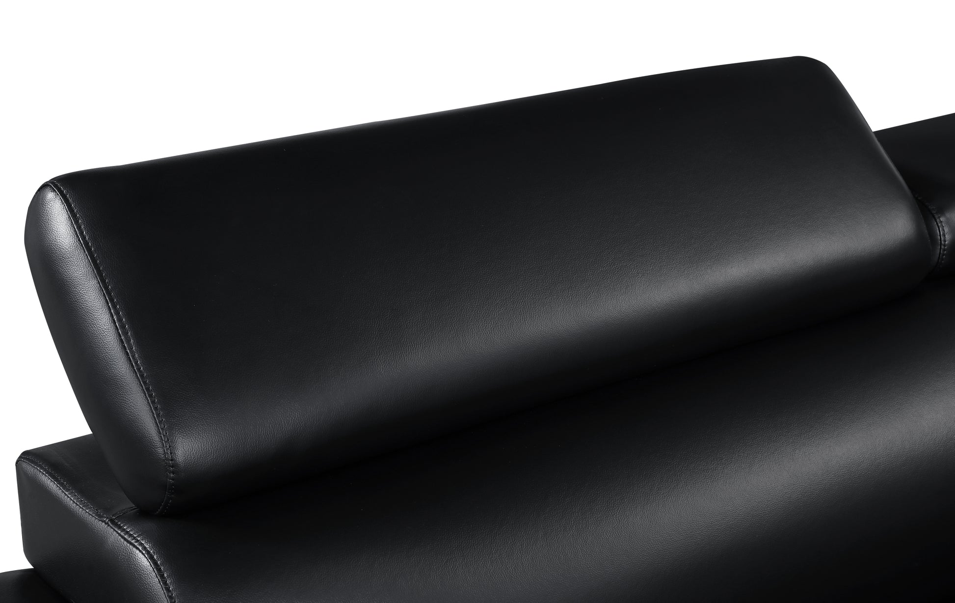 Genuine Leather Sofa Black Foam Leather