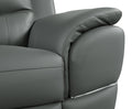 Genuine Leather Loveseat Gray Foam Leather