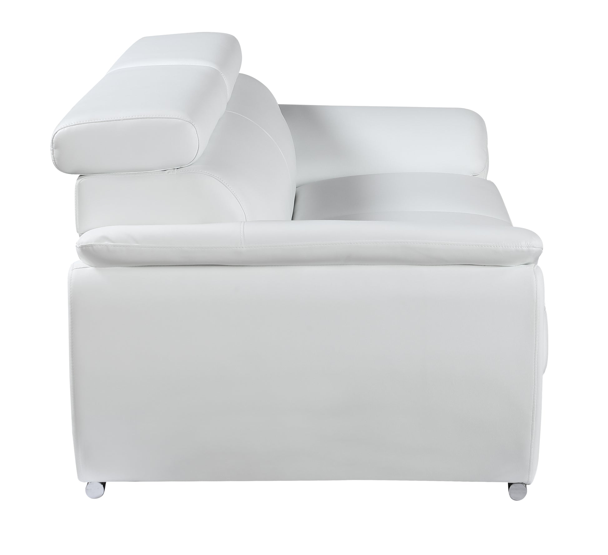 Genuine Leather Loveseat White Foam Leather