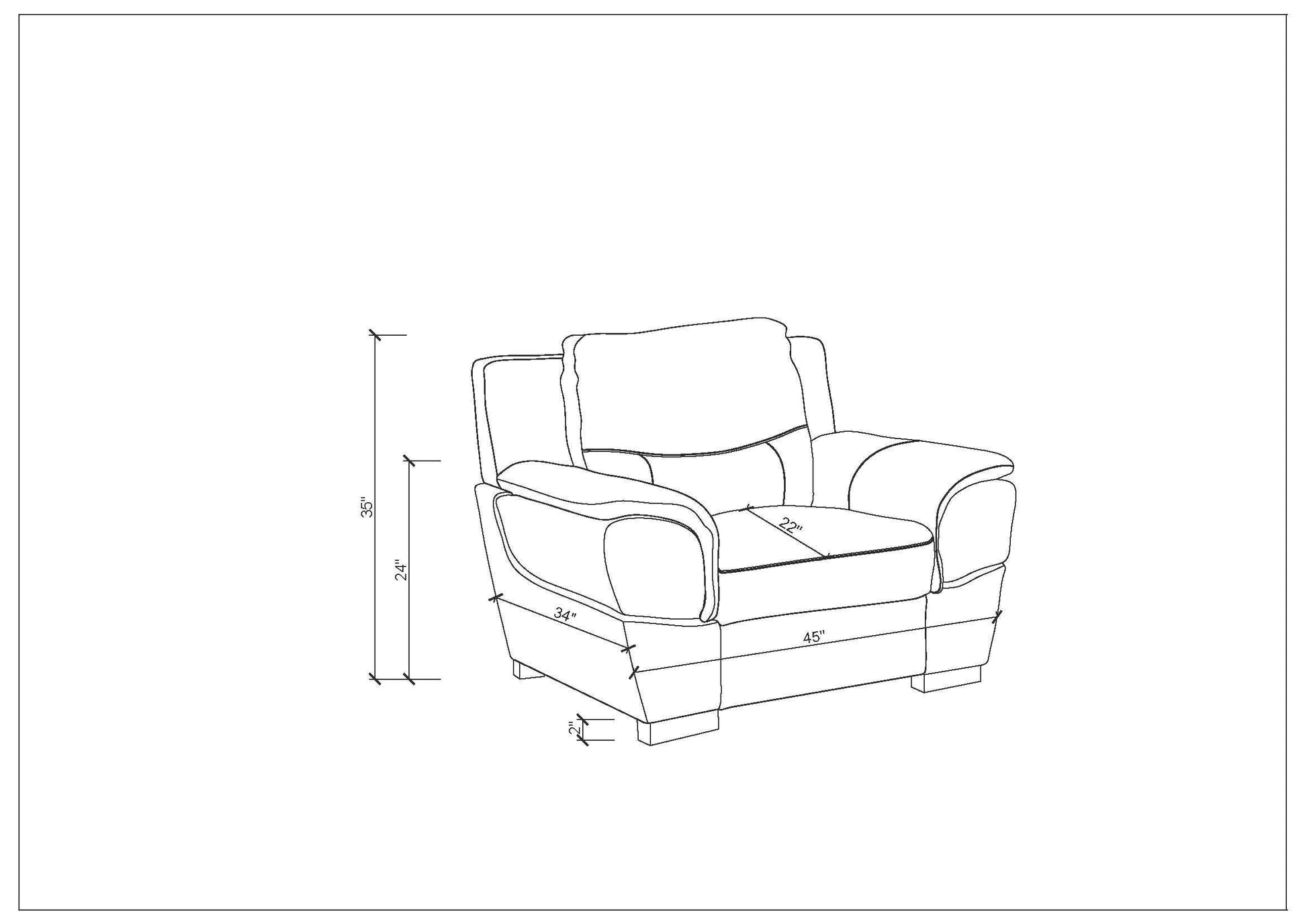 Genuine Leather Loveseat White Foam Leather