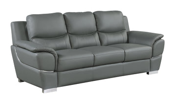 Genuine Leather Sofa Gray Foam Leather