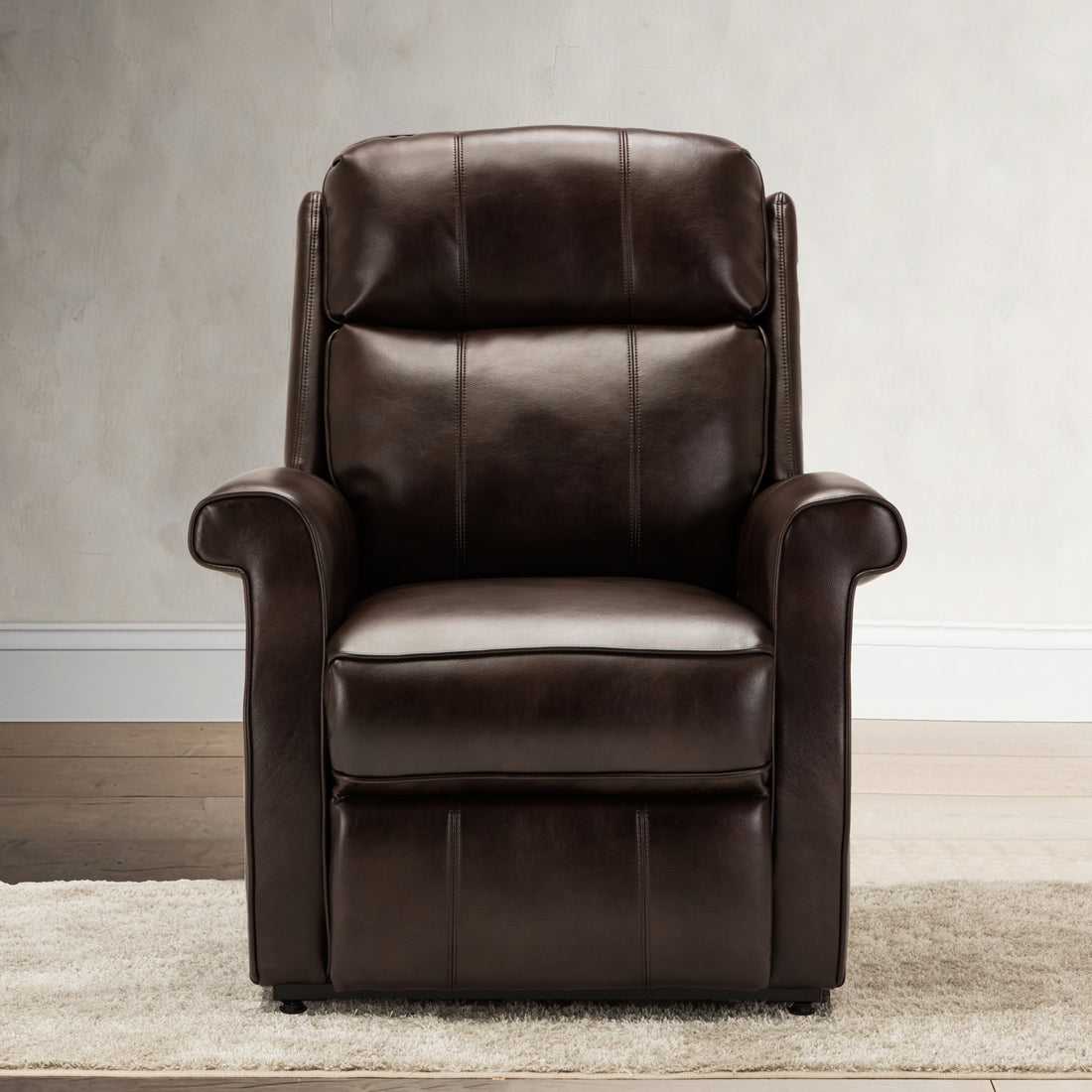 Landis Brown Traditional Lift Chair Brown Foam Pu Leather