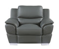 Genuine Leather Chair Gray Foam Leather