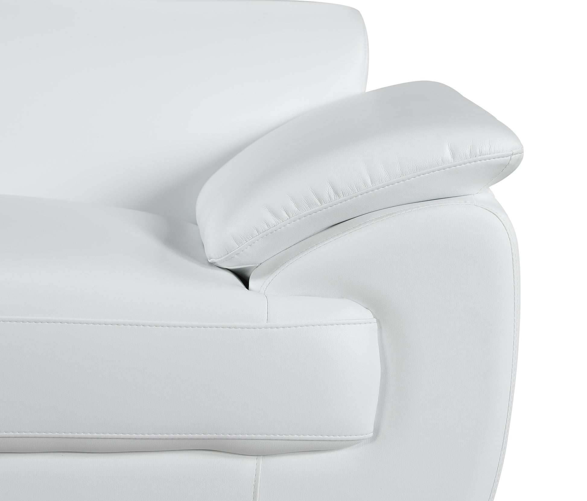 Genuine Leather Loveseat White Foam Leather