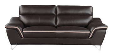 Genuine Leather Sofa Brown Foam Leather