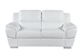 Genuine Leather Loveseat White Foam Leather