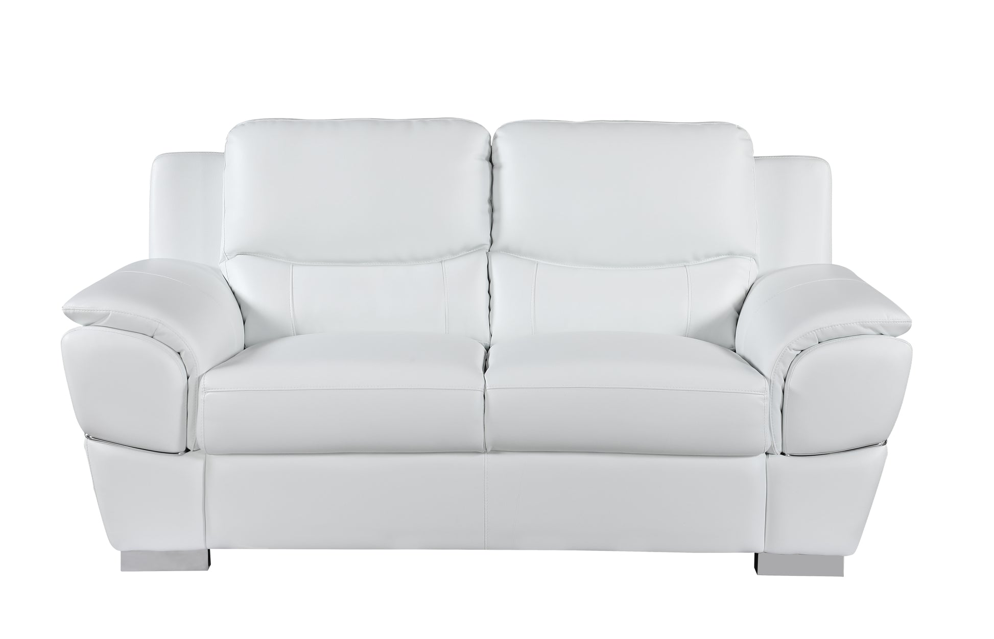 Genuine Leather Loveseat White Foam Leather