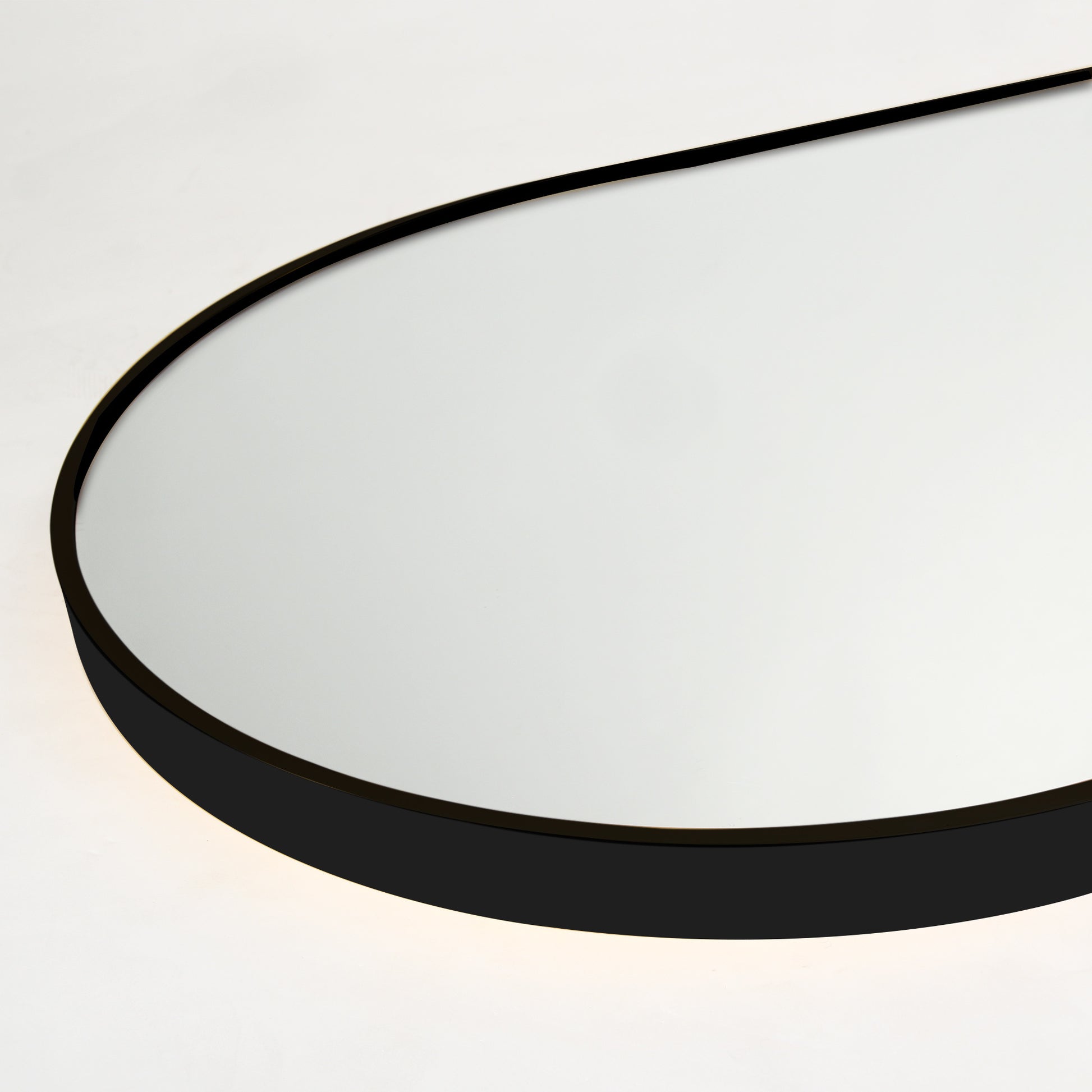 65" Arched Full Length Mirror Floor Dressing Mirror Black Black Glass