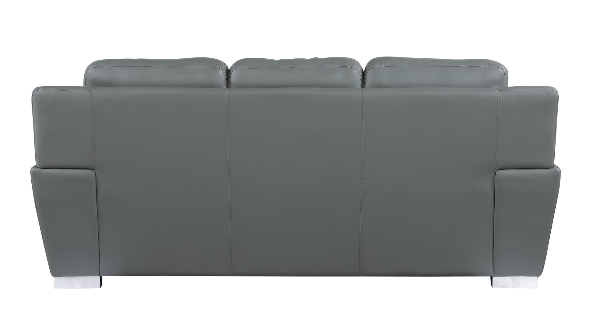 Genuine Leather Sofa Gray Foam Leather