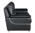 Genuine Leather Sofa Black Foam Leather